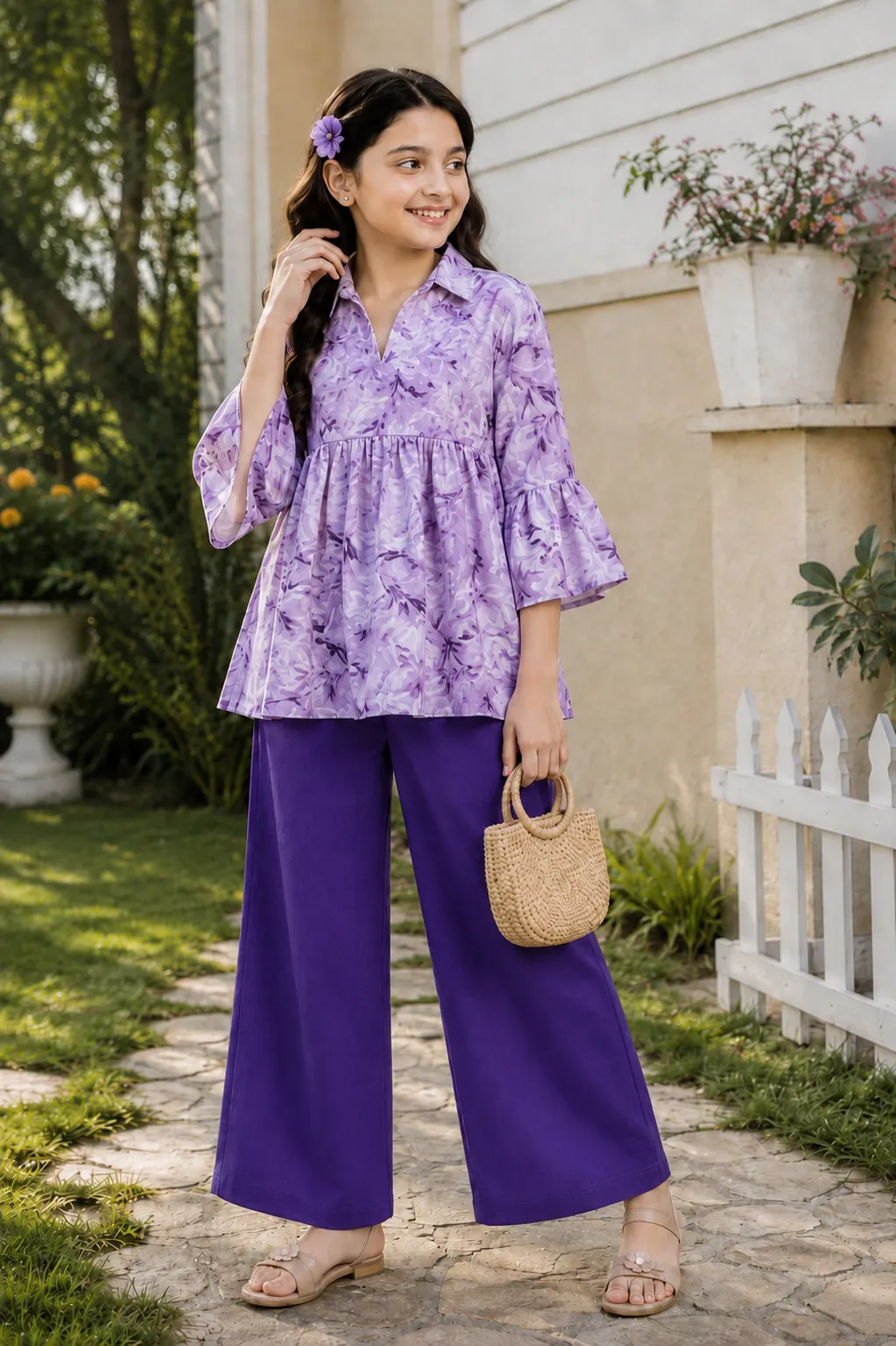 Girl Tops & Palazzo Set-2Ps Combo MGTPSC-301 view 2